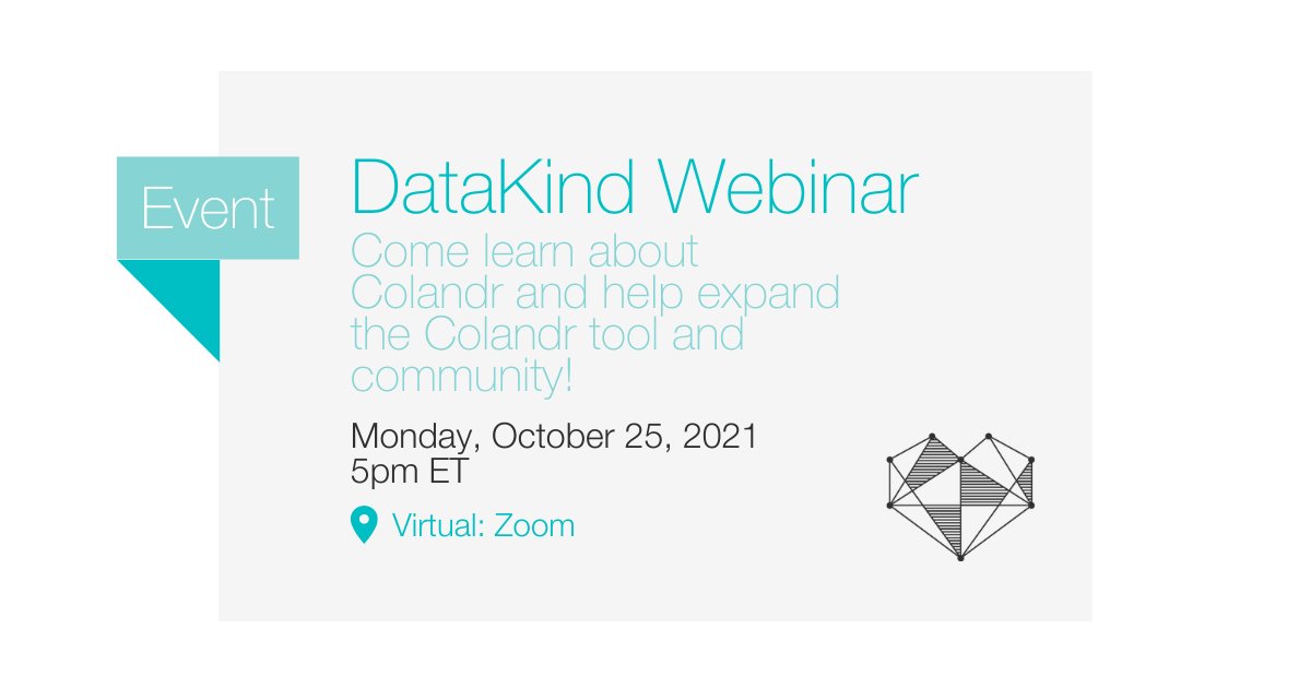 DataKind's tweet photo. Join us today 10/25 at 5pm ET for a conversation with @CBC_AMNH on #Colandr an #opensource #webapplication for #evidencesynthesis and what we’re hoping to accomplish during this last week of @Hacktoberfest and beyond! #Hacktoberfest ➡️ https://t.co/QuvM3m72lI https://t.co/kGUNa7Y6BF