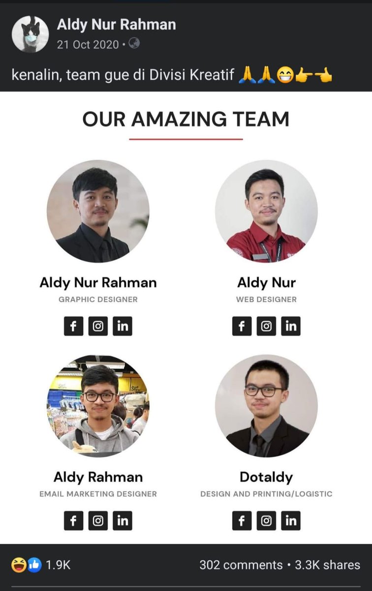 dotaldy_'s tweet photo. halo temen temen twitter, ini saya yang ada digambar. entah kenapa bisa nyampe twitter padahal postingannya di fb+dari tahun lalu wkwk 😂dan ya, memang betul pekerjaan saya merangkap 4 pekerjaan sekaligus seperti digambar https://t.co/3YZQLVZdDE