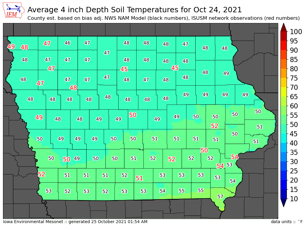 Soil temps are now below 50 degrees &amp; forecast looks like they will stay that way.  Manure &amp; anhydrous application from here on out should be safe.  With $1,000+ per ton NH3... stabilizers like N-serve for NH3 &amp; Instinct for manure likely to produce good ROI in 2022!!