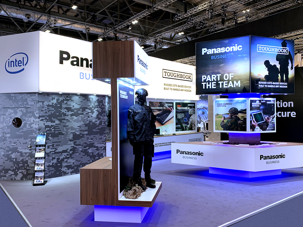 ShapesDesignLtd's tweet photo. Our recent exhibition stand for Panasonic Toughbook at DSEi 2021.

Are you exhibiting in 2022? We offer new clients a free stand design proposal and costing.

Contact: matt@shapesdesign.uk
#DSEI #exhibitions #events #experiential #brandexperience #eventdesigners #eventprofs https://t.co/pp2EEZISLW