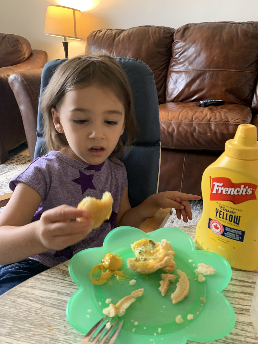 BonafideC's tweet photo. Hey @Frenchs  this kid thinks mustard goes on everything. Quiche, fries, toast. You name it, she asks “where is the mustard?”.
New spokesperson in the making. https://t.co/7sVjoWaenA