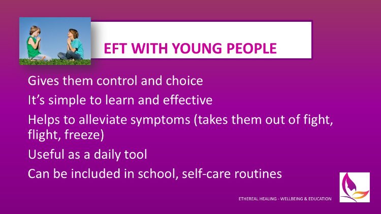 HealingEthereal's tweet photo. EFT (Emotional Freedom Technique) or ‘tapping’ is a great tool for young people to learn. We offer one to one sessions as well as training for parents, teachers and existing EFT practitioners. Contact us for more details hello@etherealhealing.org.uk 💕🤍💜 https://t.co/y0FXRYip81