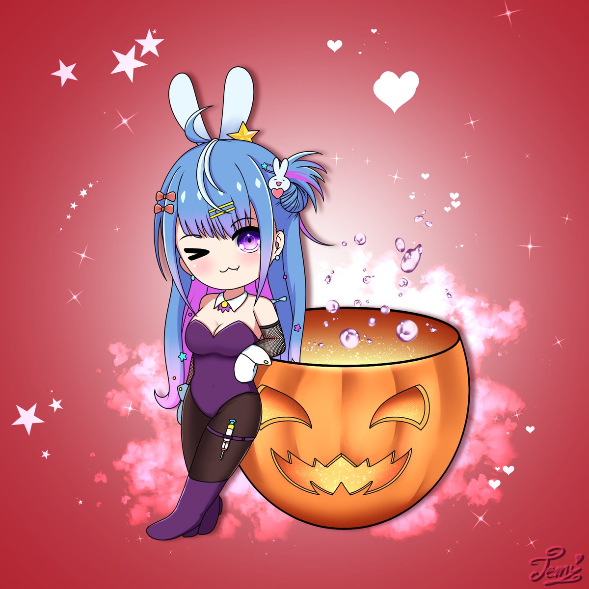 Halloween bun 💙🐰 #emulapics