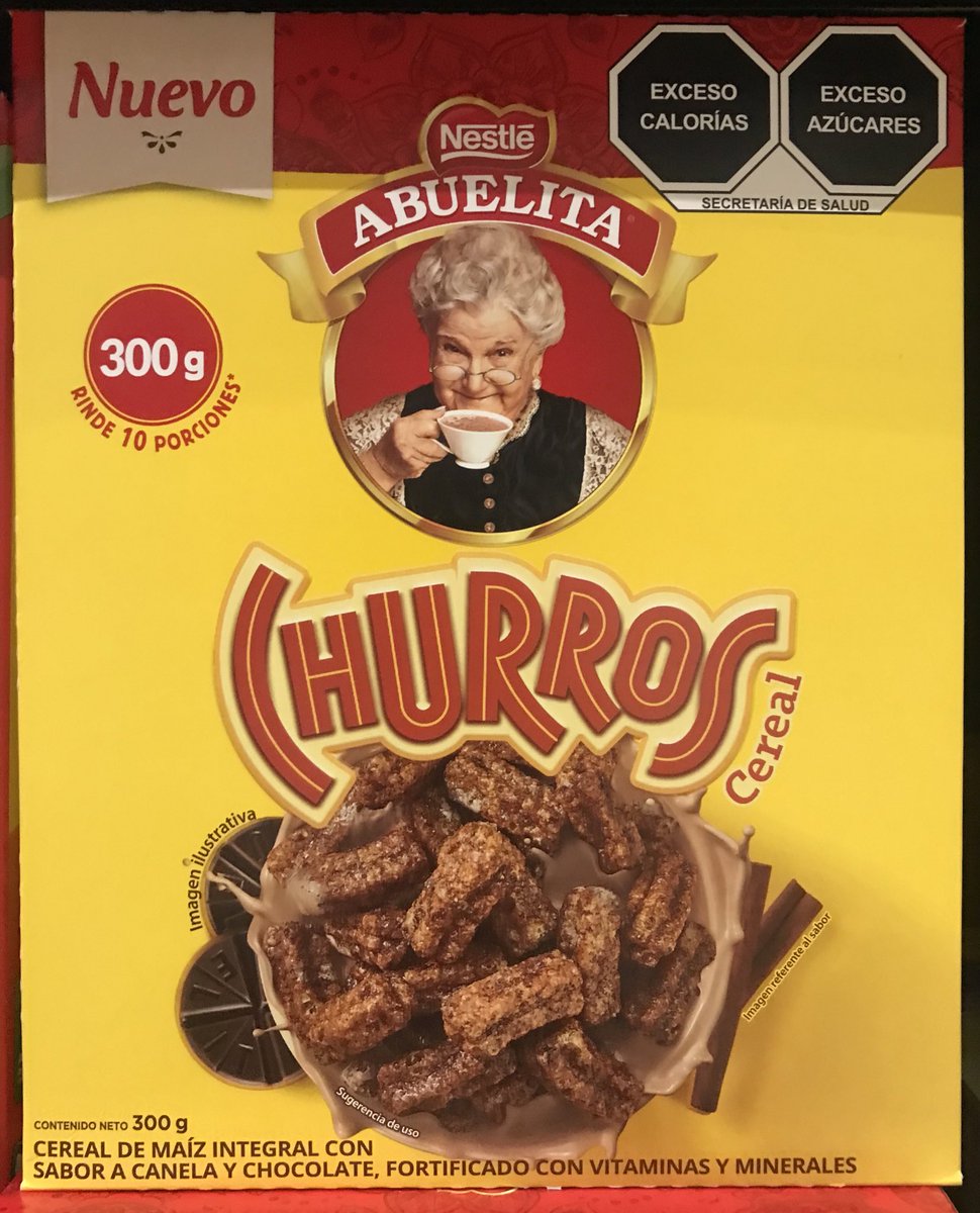 Nestle pidió le permitieran mantener el personaje en su “chocolate abuelita” (por que era muy tradicional, etc), a pesar de haberse prohibido en norma. Se les concedió y ¿que hicieron? Más #comidachatarra usando esta imagen demostrando poca responsabilidad social. No sorprende.