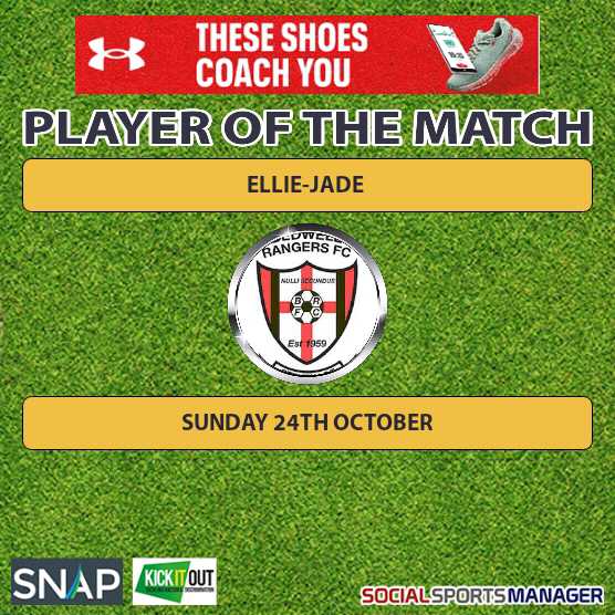 Fully deserved player of the match for Ellie-Jade, solid in defence &amp; full of energy going forward, topped off by her first ever competitive goal (after 6 years of trying), which she finished like a seasoned striker.