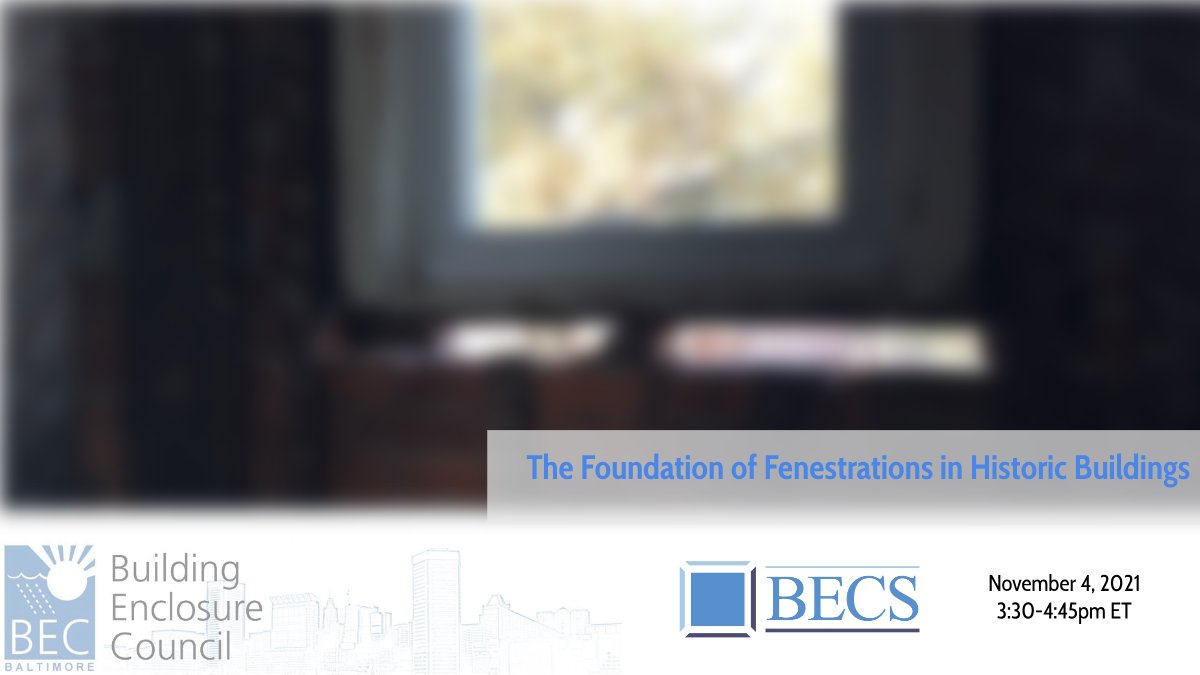 BECBaltimore's tweet image. Fenestration in Historic Buildings (Nov 4) - mailchi.mp/115680f2abe5/t…