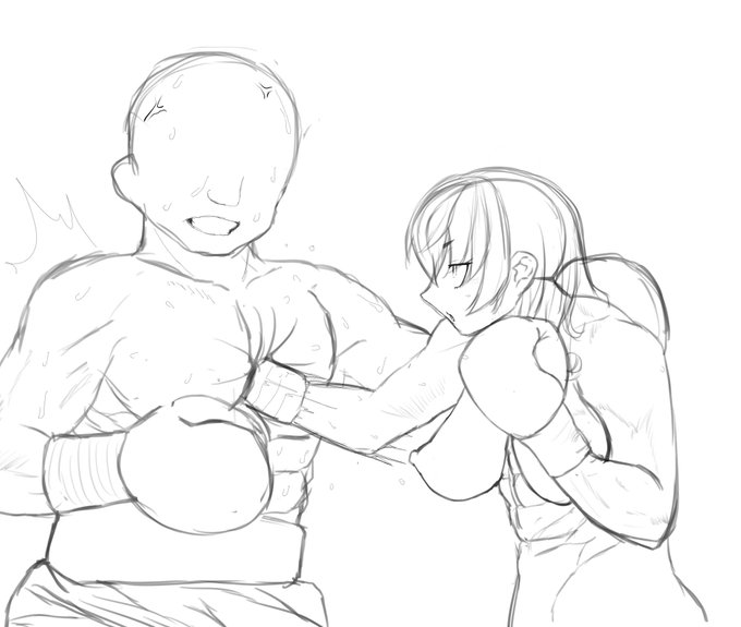 pixivリクエスト品のラフ 