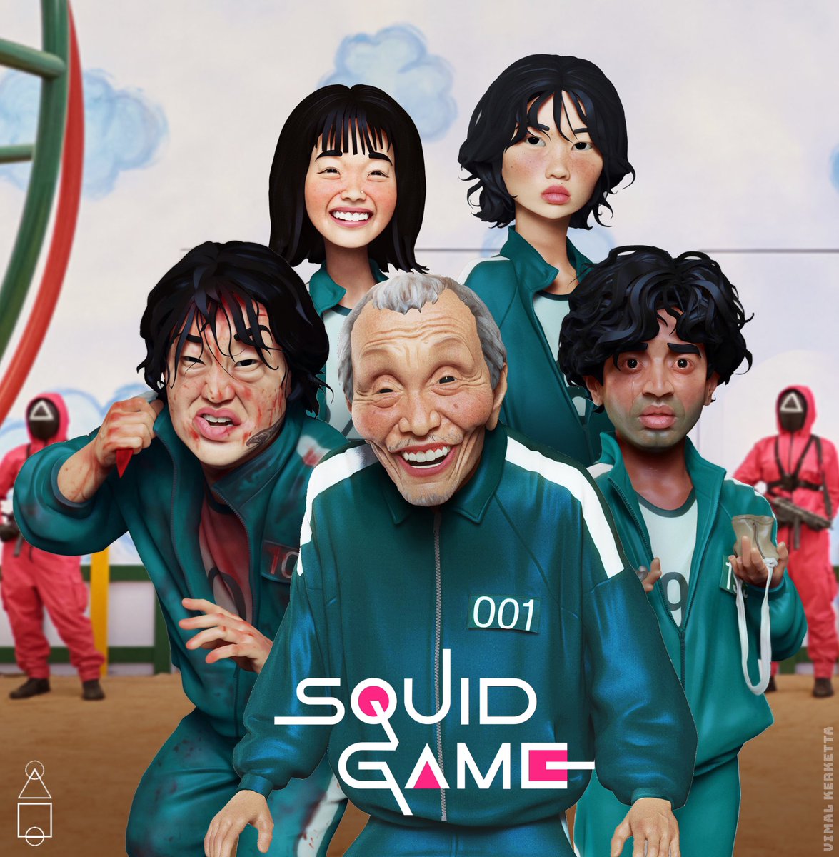 Compiled everyone in single image #squidgame #leeyoomi #HoyeonJung #anupamtripathi #ali #Saebyeok #ilnam #heosungtae #netflix #jangdeoksu