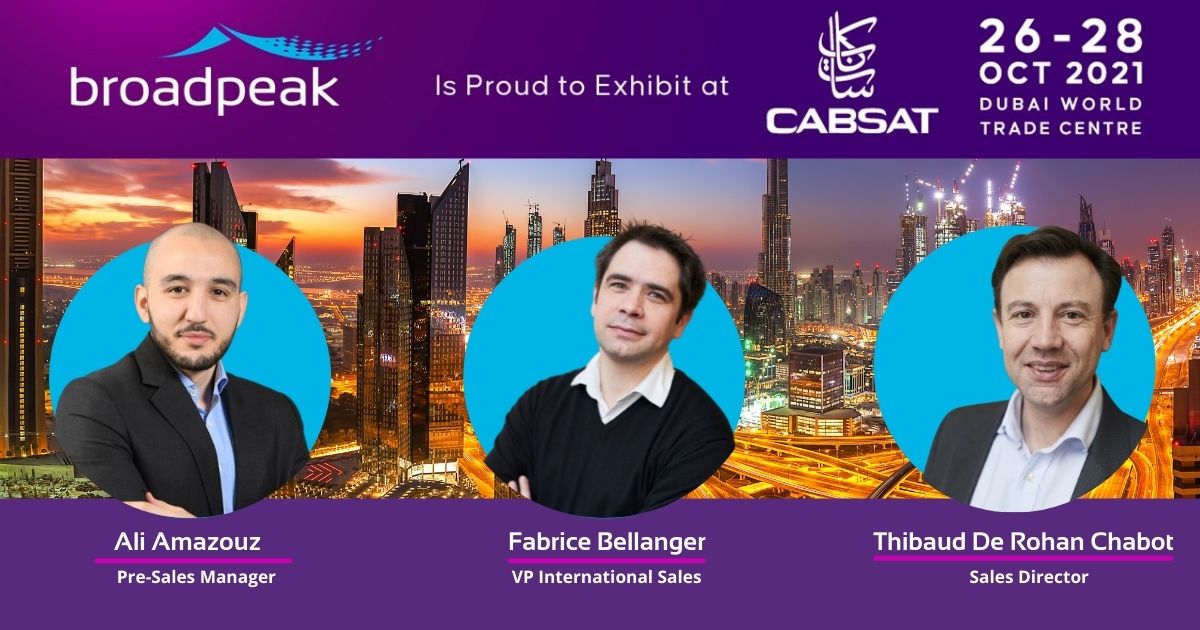 broadpeak's tweet photo. 🟣Meet us tomorrow at @CABSATofficial! Our team is ready to meet you! Don't forget to pop by to have a chat with them🤝

✅ Book a meeting with us👉https://t.co/OMNwDCB8KE

#CABSAT2021 #CABSAT #Dubai #ReadyToMeet #InPersonEvent #Event #TechChat https://t.co/P8Bbzfqe7v