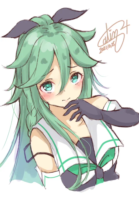 何かを待ってる山風ちゃん🤗

#艦これ版深夜の真剣お絵描き60分一本勝負 
#艦これ版真剣お絵描き60分一本勝負_20211025   #艦これ 