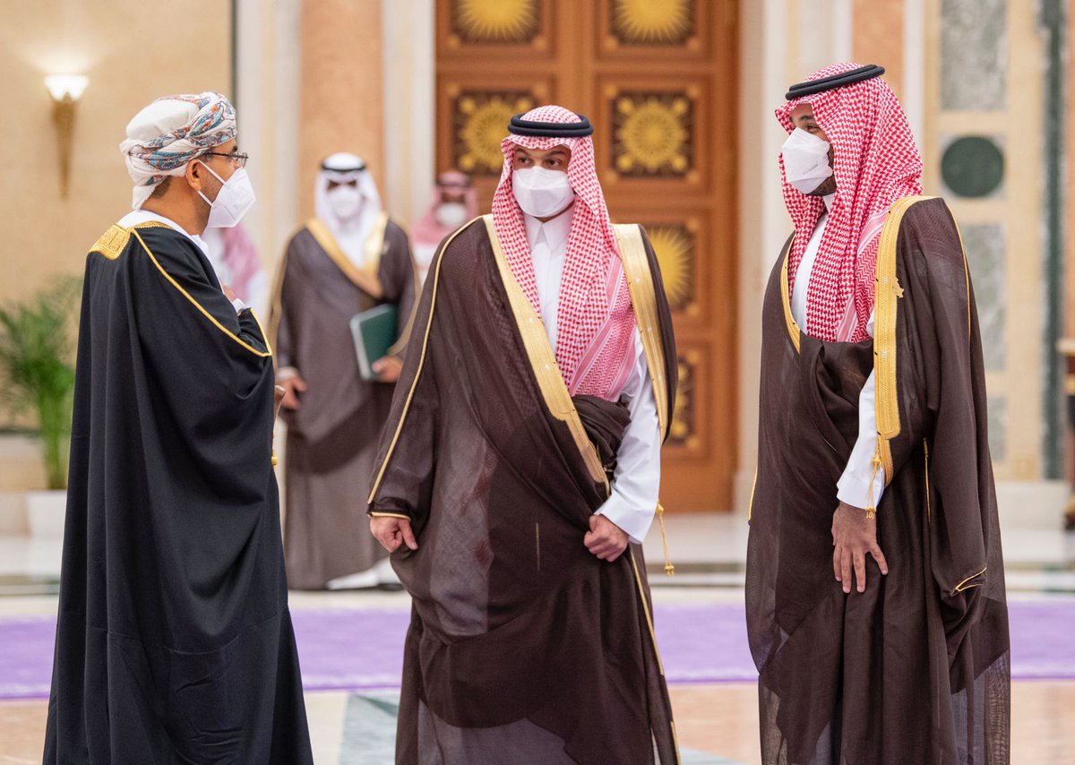 spagov's tweet photo. #صور من استقبال سمو #ولي_العهد قادة ورؤساء دول وحكومات العالم وممثليهم والمشاركين في قمة #مبادرة_الشرق_الأوسط_الأخضر. 
#واس https://t.co/NvZh1laIJ5