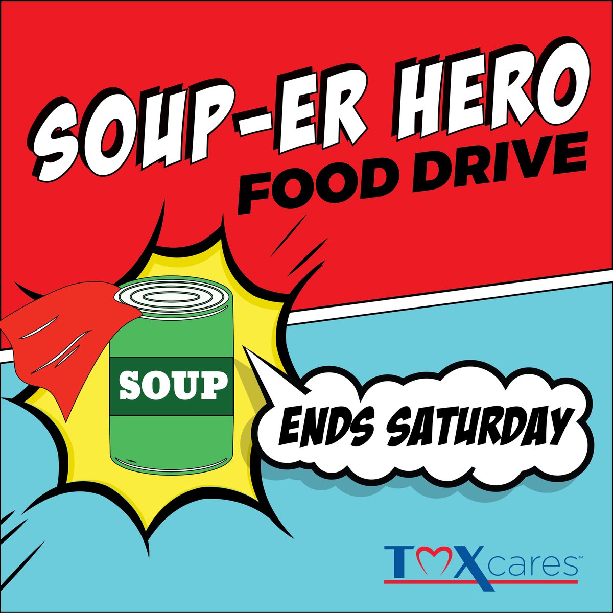 TMXCompanies's tweet image. Don't forget to bring canned goods &amp;amp; non-perishable food items to any TitleMax®, TitleBucks®, or InstaLoan® location for our #TMXCares SOUPer Hero Food Drive through THIS Saturday, October 30th!