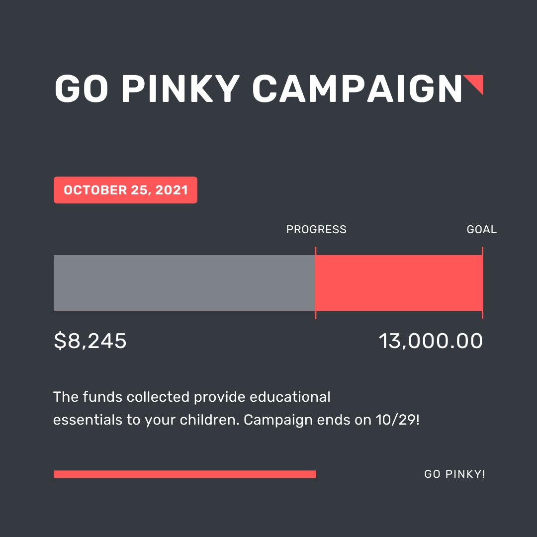 pinkPTO's tweet photo. Don't forget to donate to the GO PINKY campaign! We are over halfway to the goal of $13,000! To learn more and donate, visit: https://t.co/125mFV8MWJ https://t.co/zWU0j8NQpW
