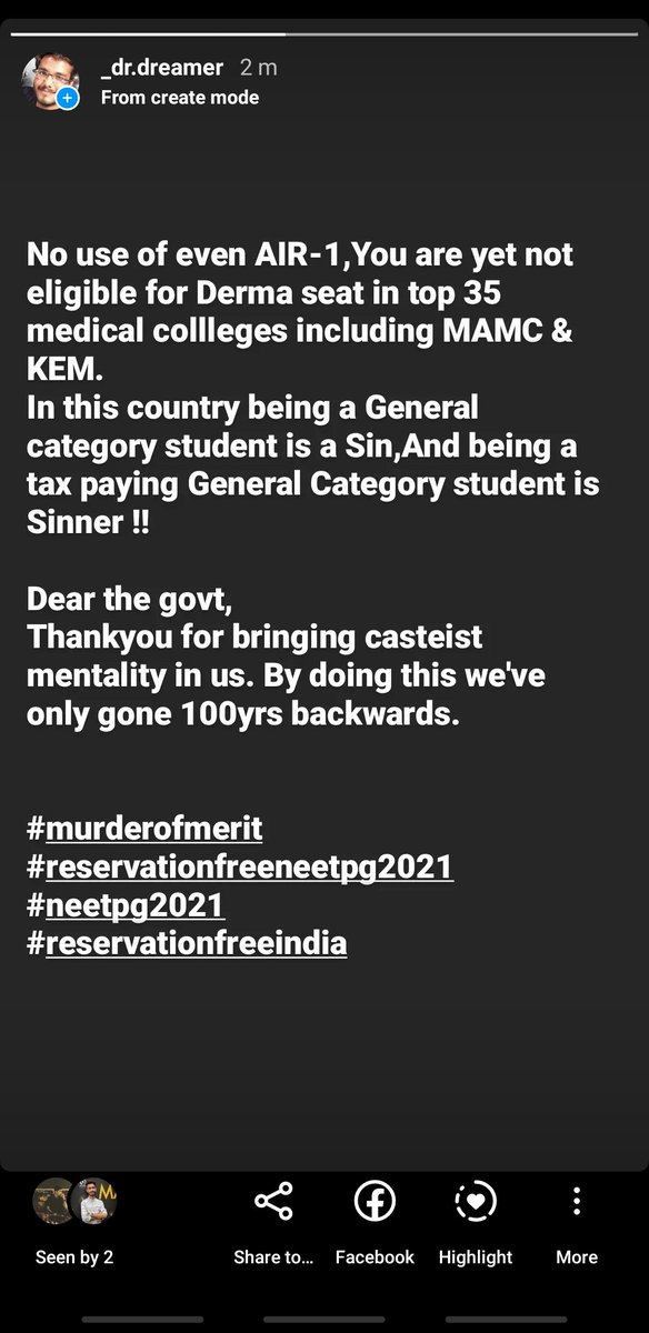 nuclear_doc's tweet photo. #murderofmerit
#neetpg2021
#savegeneralcatagory
#reservationfreeneetpg
@PMOIndia https://t.co/Bh0eXYHo0D