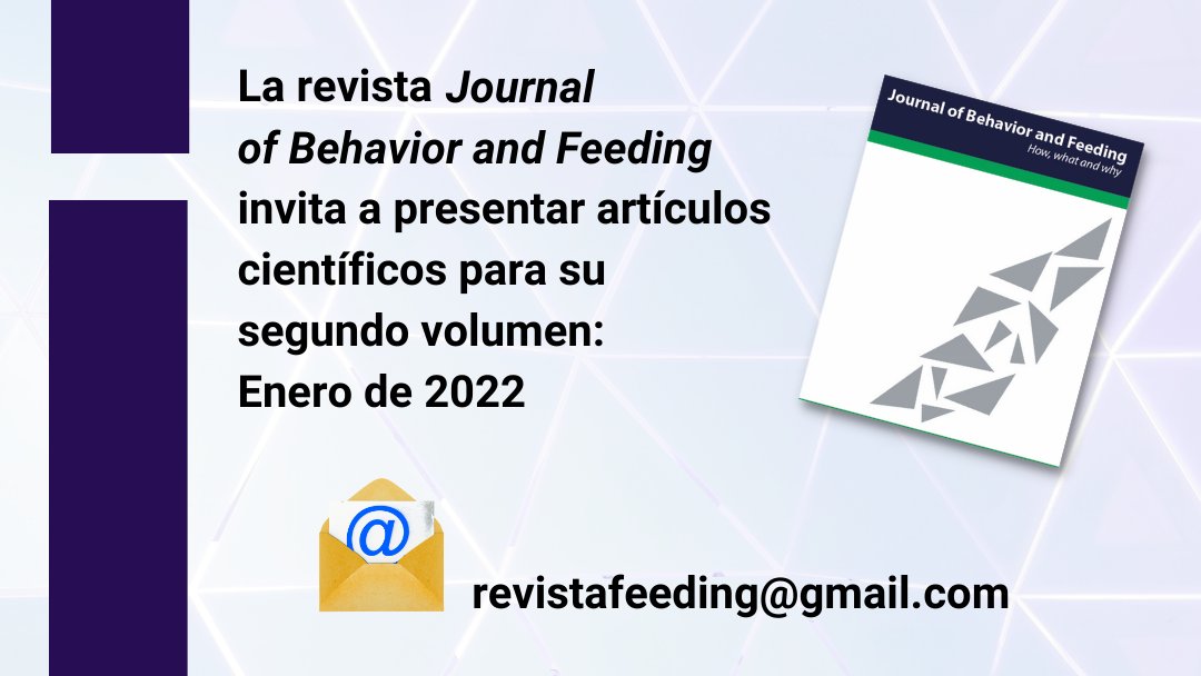 CUSur_UdeG's tweet photo. 📌La revista científica Journal of Behavior and Feeding del @CUSur_UdeG te invita a presentar artículos de investigación para su siguiente volumen: Enero de 2022.
Para mayor información ingresa a ➡ https://t.co/qBo5nYrwLv https://t.co/nBK9WdvxYS