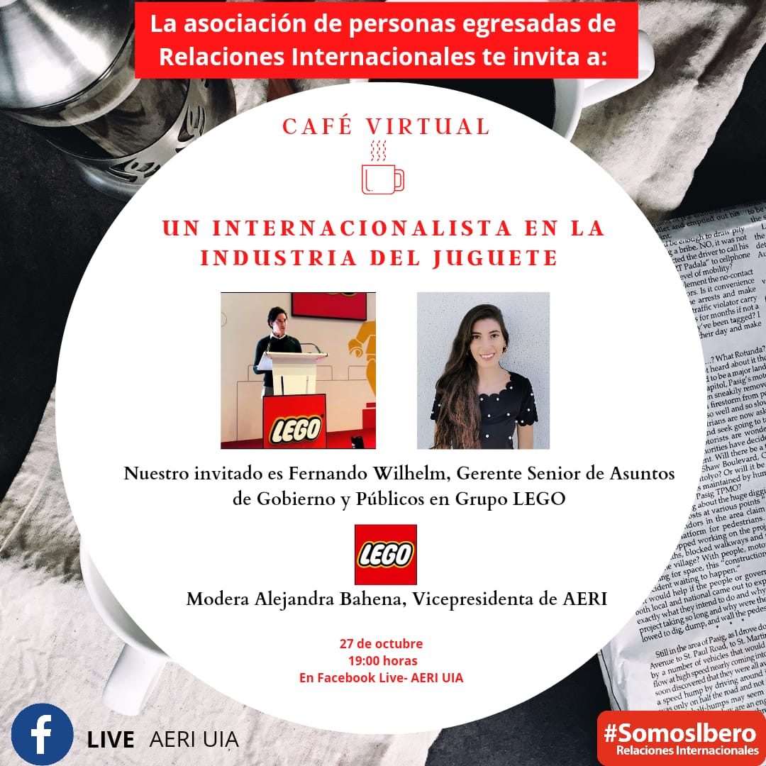 ¡ESTE MIÉRCOLES!
Platicaremos con Fernando Wilhelm sobre la importancia de las relaciones internacionales en la industria del juguete. Fernando es Gerente Senior de Asuntos de Gobierno y Públicos en Grupo Lego. Únete a la conversación: fb.me/e/VAzf5rRn