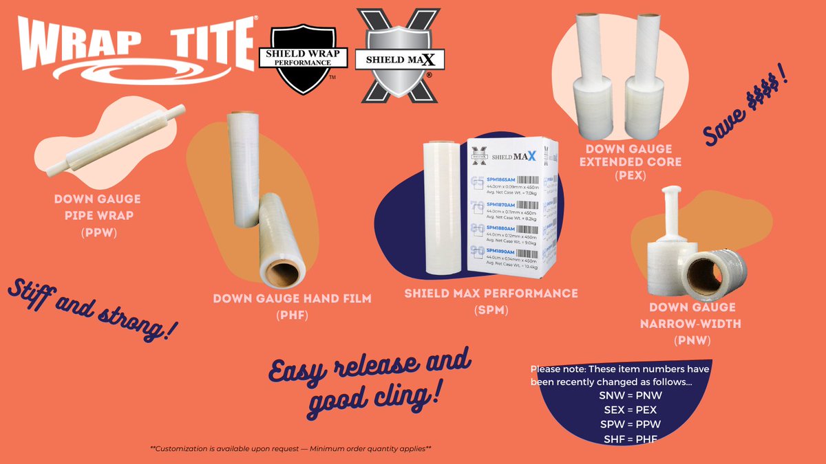 Did you know that our SHIELD WRAP PERFORMANCE and SHIELD MaX stretch films are great, more affordable, alternatives to our standard higher gauge items? Check them out and save$$$! #stretchfilm #stretchwrap wraptite.com