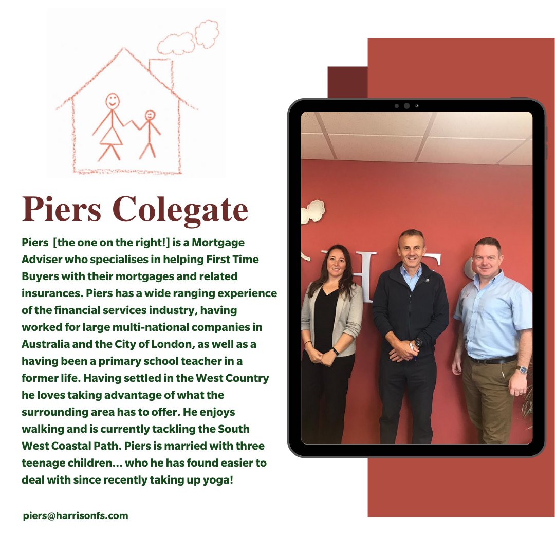 Harrison_FS's tweet photo. Here at Harrison Financial Services, we've decided to kick off each week by introducing you to each member of our expert team! π This week it's the turn of Piers Colegate - we love the comment about Yoga Piers... read his bio to find it! π§π§ #TeamHFS https://t.co/MuHg3VppsT