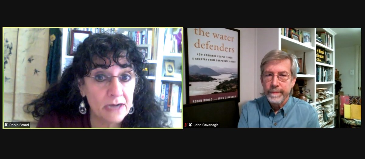 ExaltResearch's tweet image. Our plenary speakers Robin Broad &amp;amp; John Cavanagh discussed their book Water Defenders and their research and involvement in over a decade-long struggle by water defenders to ban #mining and to save their water and their communities in El Salvador. #EXALTConference2021
