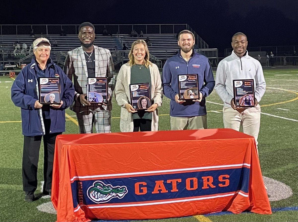 Awesome  Hall of Fame Class of 2020 Induction Ceremony. Congratulations! #gatorpride 

(Shown L to R)

Staff Inductee - Karen Wolfe
Biyik Akinshemoyin
Megan Maloney
Danny O’Hagan
Bryan Sosoo