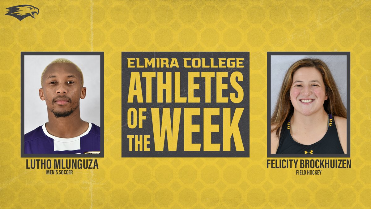Elmira College Athletics (@ecsoaringeagles) on Twitter photo Your Elmira College Athletes of the Week (Oct. 18-24) are Lutho Mlunguza (<a href="/ElmiraMSOC/">ππ‘π’ππ§π πΎπ€π‘π‘πππ πππ£βπ¨ ππ€ππππ§</a>) and Felicity Brockhuizen (<a href="/ElmiraFHKY/">Elmira College Field Hockey</a>)!!
Mlunguza notched four goals in two games, including a hat trick on Saturday while Brockhuizen scored a pair of goals in their win over Medaille! Your Elmira College Athletes of the Week (Oct. 18-24) are Lutho Mlunguza (<a href="/ElmiraMSOC/">ππ‘π’ππ§π πΎπ€π‘π‘πππ πππ£βπ¨ ππ€ππππ§</a>) and Felicity Brockhuizen (<a href="/ElmiraFHKY/">Elmira College Field Hockey</a>)!!
Mlunguza notched four goals in two games, including a hat trick on Saturday while Brockhuizen scored a pair of goals in their win over Medaille!