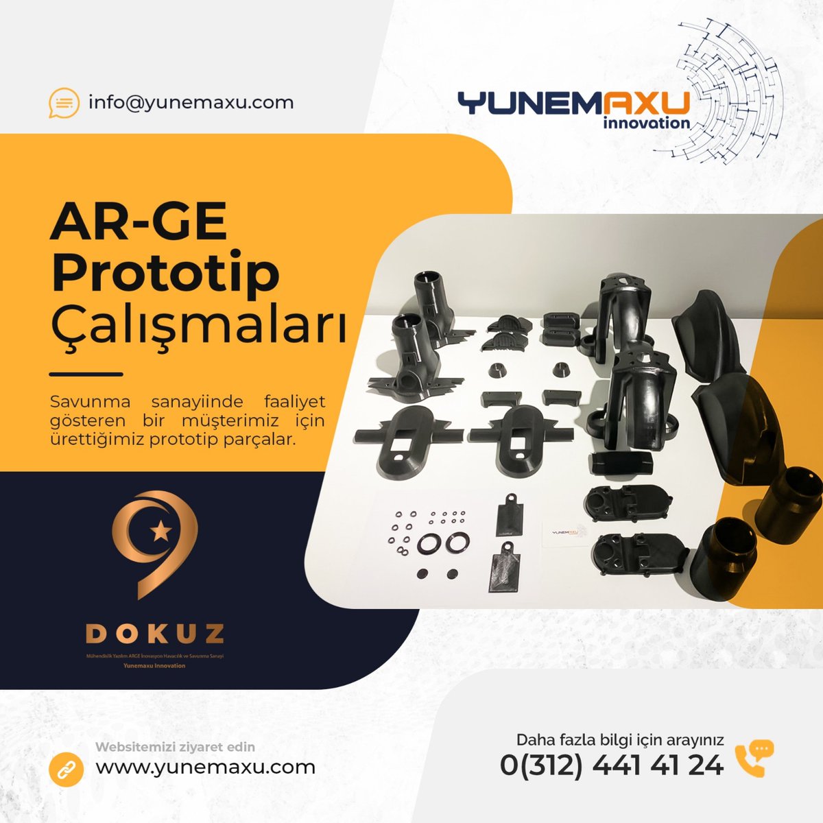Savunma Sanayiinde faaliyet gösteren bir müşterimiz için ürettiğimiz prototip parçalar.

 web sitemiz yunemaxu.com
Email : info@yunemaxu.com
#prototip #3dprinter #3d #printer #3boyutluyazıcı #üretim #abs #filament #3dbaskı #3dmodelleme #eklemeliimalat