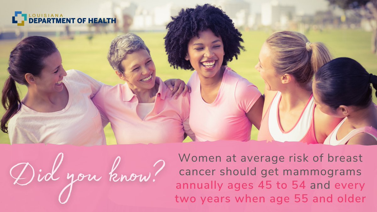 LADeptHealth's tweet photo. Make time for your #mammogram — every year for women ages 45-54 and every two years for ages 55+. The results may just save your life! #BreastCancerAwarenessMonth #EarlyDetectionSavesLives https://t.co/lplGyKbiFv