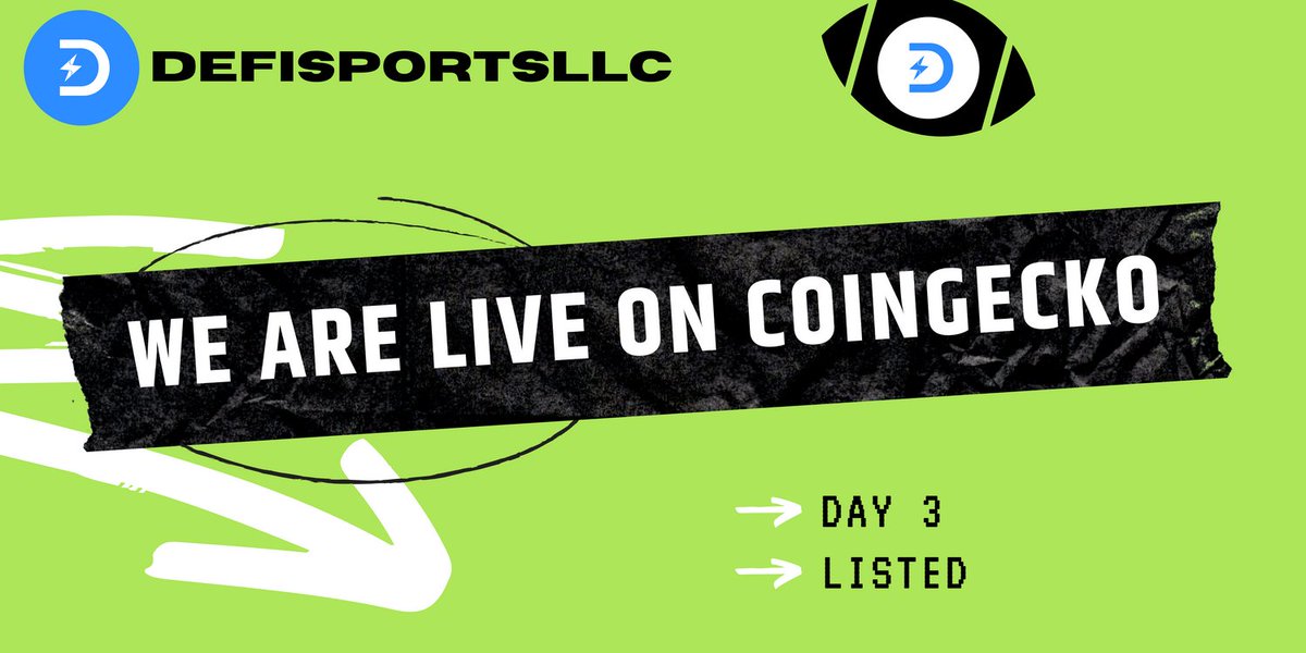 DefiSportsCoin's tweet photo. Thank you, we are very excited to be listed and happy to be here.
@coingecko

https://t.co/PdkfqgEW7c

#ShapeTheFuture https://t.co/eBWztLjTEr