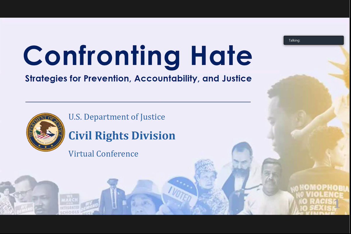DG4DA's tweet photo. Spending my day w @CivilRights in their Virtual Conference on #confrontinghate w AG Merrick Garland & @KristenClarkeJD. @fjp_org @ColorOfChange @fairfightaction https://t.co/D0q2kV9Ffc