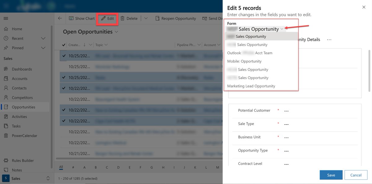 MacgyverCRM's tweet image. Have you tried bulk editing in #MSFTDynamics365 from a View instead of the Advanced Find? If not, go try it. You get to pick the form from which to edit! See release notes for more goodies: bit.ly/3vIvKOG 

Special thanks to Shelley Robinson for making my Monday 😊