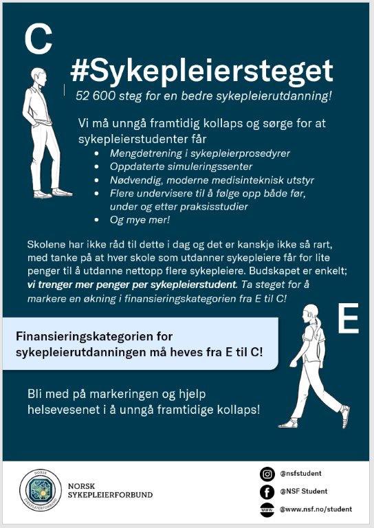 I morgen er en viktig dag! Vi står utenfor <a href="/Stortinget/">Stortinget</a> fra 9 til 10, og går derfra via VID Oslo og Riksen, opp til Sognsvann! Hvem blir med å gå for fremtidens helsevesen?