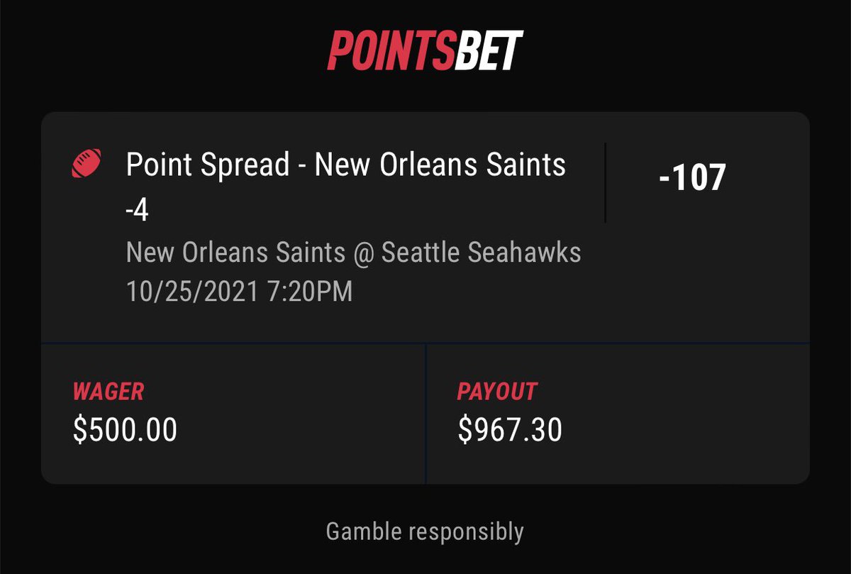 BohemianSharp's tweet photo. Saints -4 -107. No weapon formed against us shall prosper. The World Is Ours. #NFLPicks #FreePicks #GamblingTwitter
Odds - @PointsBetUSA https://t.co/xRdc1RyqKf