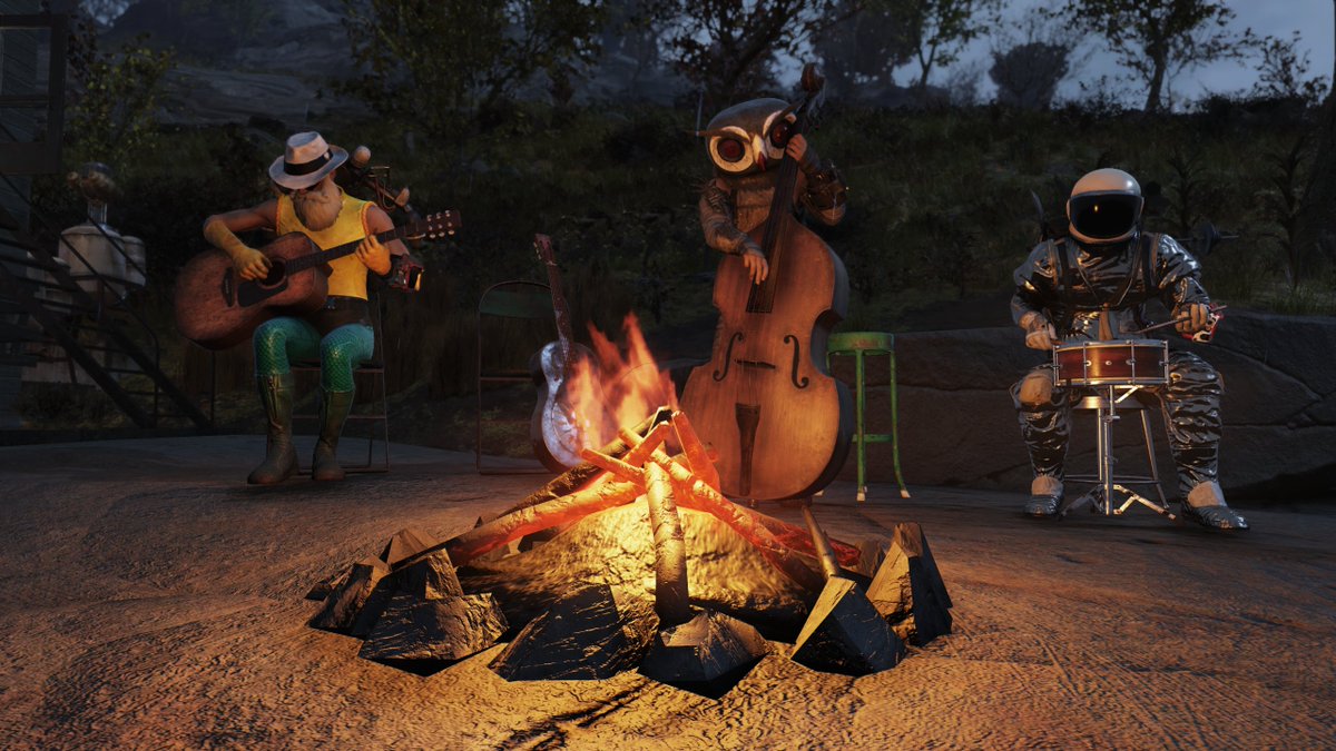 kwalidy's tweet photo. What a strange #76meetup we had. I think we can blame it all on @RinaireYT 's birthday party the day/night before!
It turned into the random Halloween Costume meetup!
@Fallout @76Photomode #Fallout76 #FO76 #PhotoMode #VirtualPhotography #VGPUnite #ThePhotoMode #Gametography https://t.co/yZVdciWNQg