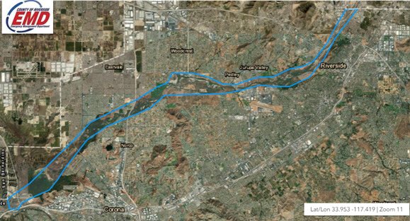 RivCoReady's tweet photo. An Alert RivCo message was sent to those who live or recreate in the Santa Ana Riverbottom “Rain expected today for Santa Ana riverbottom in Riverside County move to high ground now.” #rivconow https://t.co/8dDCJmPmgE