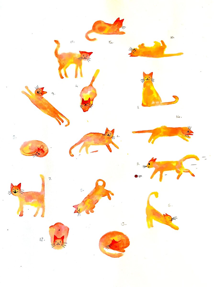 HTowrie's tweet image. While I’m at it, and while it’s #InternationalArtistDay, here’s 15 days of my #inktober2021 🎨 
(I started a new piece for the second half) 
#Inspo was my wee orange cat 🐈