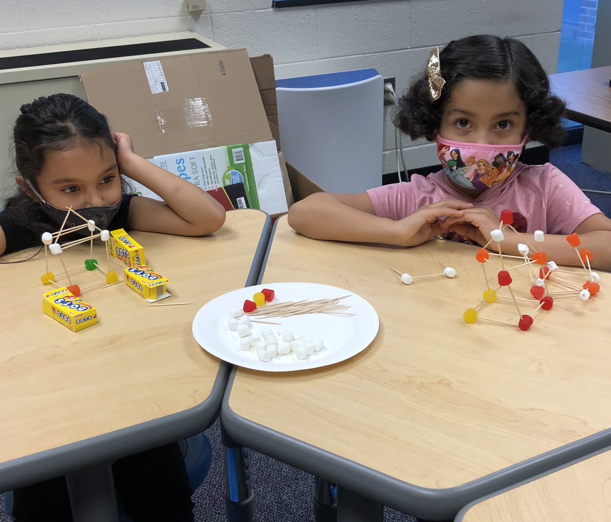 gaudens1st's tweet photo. We had our first visit to the STEAM Lab. Look at these sweet structures! #eaglesdeserveit21 https://t.co/pMpvVb5zEK