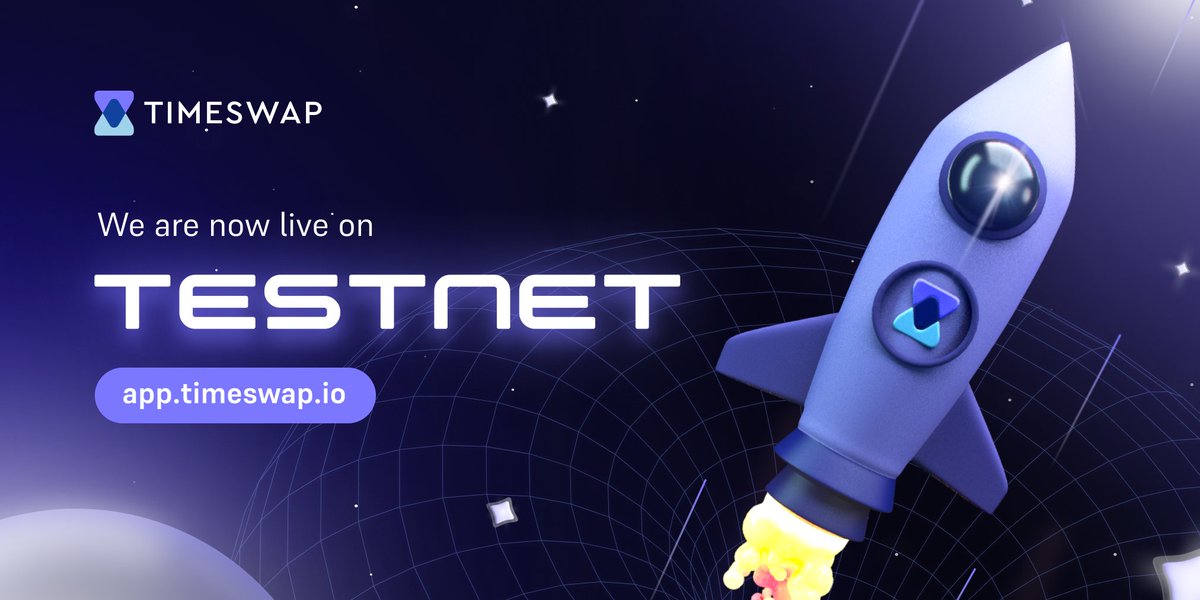 TimeswapLabs's tweet photo. 1/5 Hey Time Travelers👩‍🚀

We’re thrilled to announce that the Testnet is now LIVE!🚀⌛️

Check out the Alpha link here👇🏽
https://t.co/l8OnHCheZ4

We’re excited for all of you to test out the alpha version &amp; become one of the early passengers aboard our Time Machine 🧑‍🚀 https://t.co/8xym2KWsqs