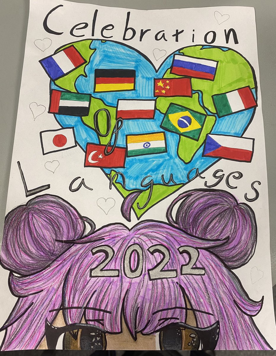 How fabulous and creative is this poster by Stella in S1 to advertise next year’s Celebration of Languages. Stella’s poster was our overall winner. Bravo! #Languages #creativity