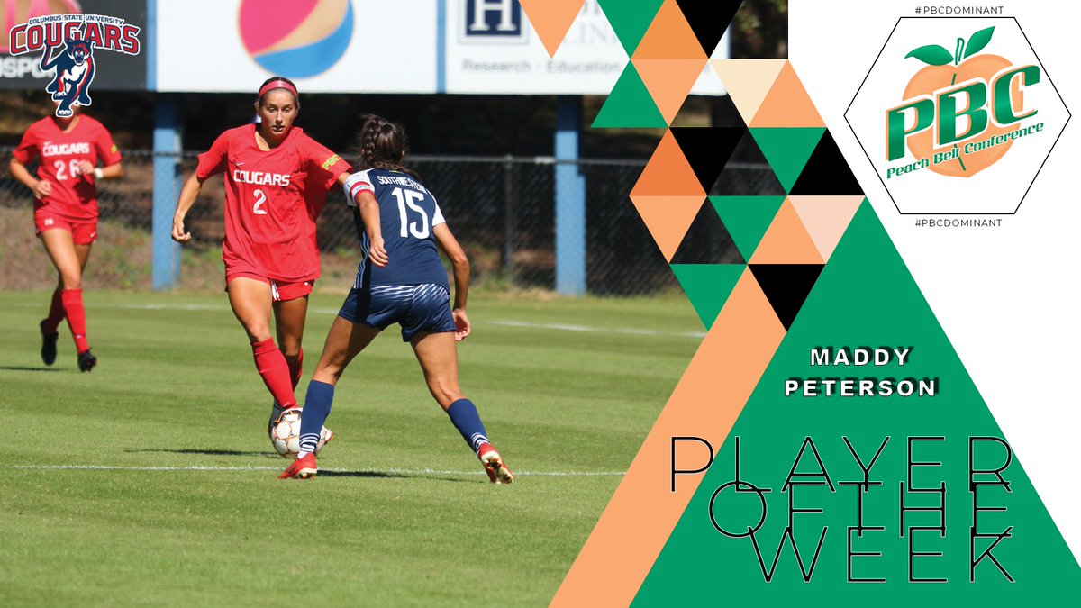 PeachBelt's tweet photo. The PBC Women's Soccer Player of the Week is @MaddyPetey from @CSUCougars! https://t.co/p5rwbK6Gcm  #PBCDOMINANT https://t.co/ArDHR8VggE