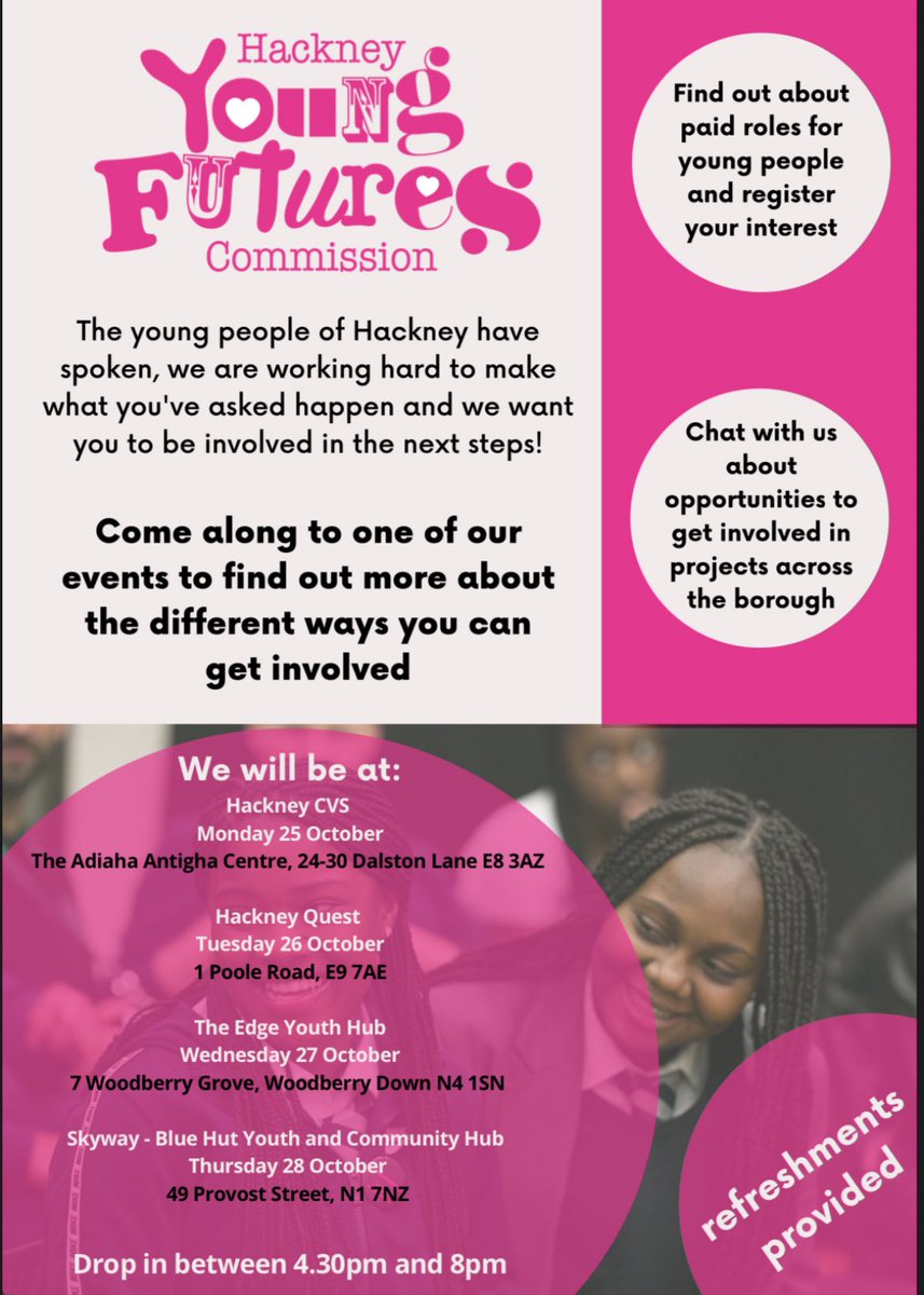Don’t forget we are at HCVS for the first of our events this evening. Come down between 5pm-8pm to find out about opportunities to get involved