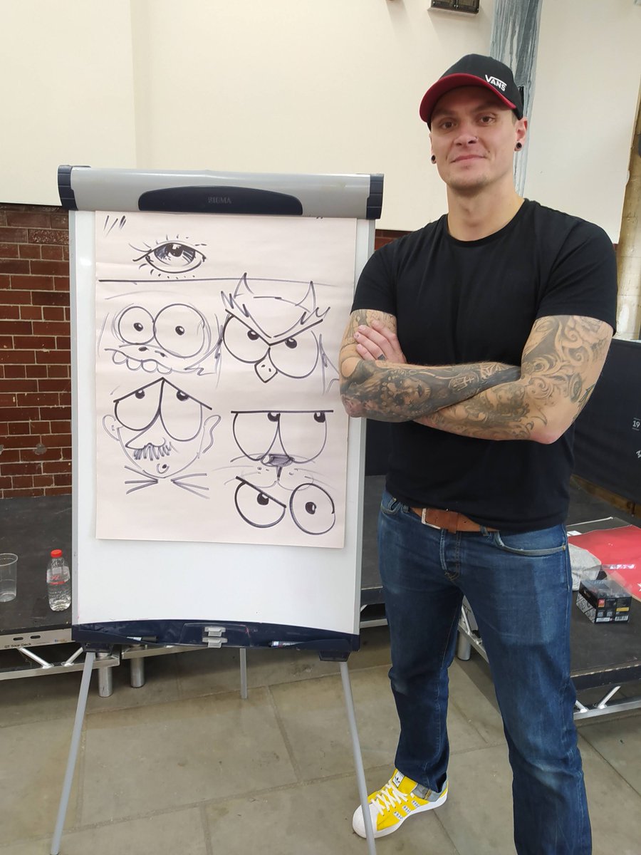 Wheeler_PS's tweet photo. Mrs Wadley met the amazingly talented @CalvinInnes
 today and has a challenge for you! Can you use the six types of eyes and mouths that cartoonists use to create their characters to create some amazing characters of your own? #charliecreativity #wheelerbagforlife https://t.co/LztEPVbxLV
