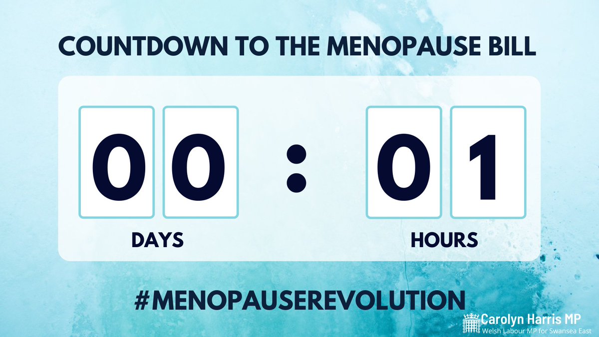 ⏲In 1 hour the #MenopauseRevolution Bill will be debated in Parliament.

To all the fabulous women who have worked tirelessly alongside me over the past few months I say this: you are the Menopause Warriors this country needs!