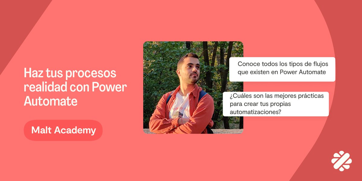 malt_Espana's tweet photo. 1⃣ ¡Haz tus procesos realidad con Power Automate!

@eromerofd, Solution Architect de Dynamics 365 CE en Crosspoint 365 y MVP de Microsoft, va a enseñar los flujos de Power Automate y cómo sacar el máximo rendimiento.

🗓️ Mañana a las 18h. ¡Regístrate!
https://t.co/tggicMww2w https://t.co/NSrmFyyoJW