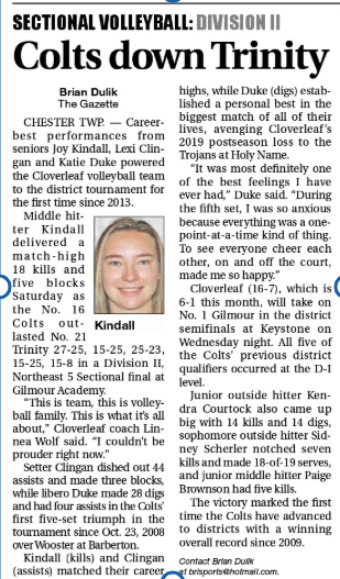 .@CloverleafVB got your name in the paper!!  Way to go ladies!!  <a href="/lexiclingan/">James</a> <a href="/joy_kindall/">Joy Kindall</a> <a href="/katiemduke/">Kaitlin Duke</a> <a href="/Kendra_courtock/">kendra</a> <a href="/ScherlerSidney/">sidney scherler</a> <a href="/paige_brownson/">paige</a> 
#ColtCulture
