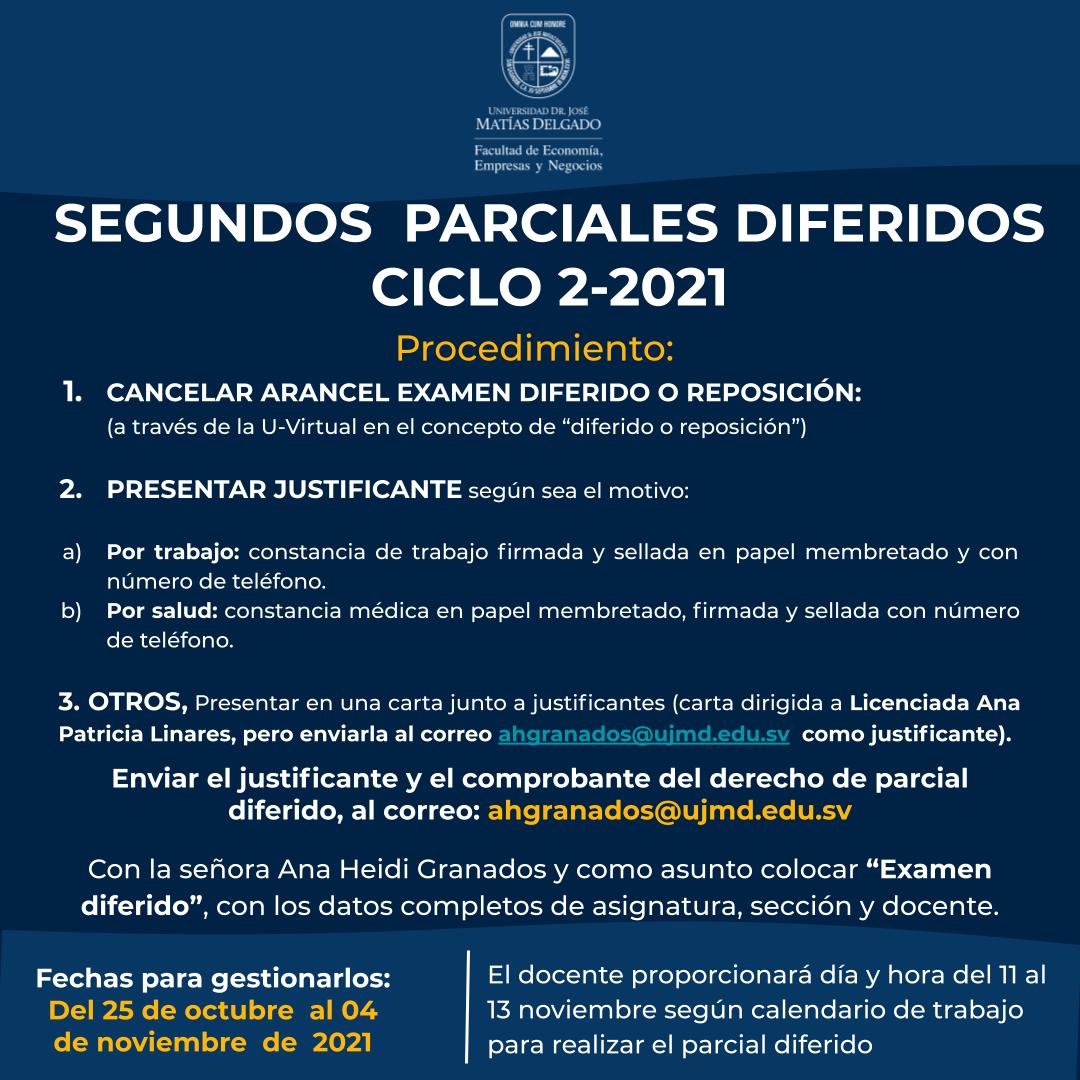 EconomiaUjmd's tweet photo. Segundos parciales diferidos - Ciclo 02-2021. https://t.co/ndAfuJOXO1