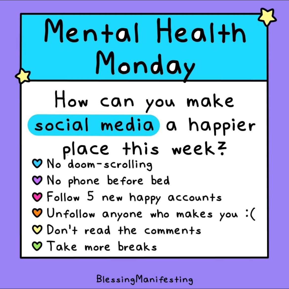 Mental health tips for social media. 
- 
Image via Blessing Manifesting