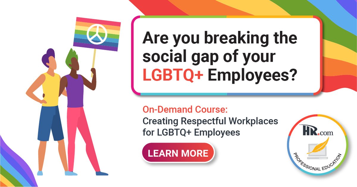 HRdotcom's tweet photo. Diversity & Inclusion have become one of the biggest movements of successful companies but the LGBTQ+ community.Learn how to be #LGBTQinclusiv with the On-Demand Course:Creating Respectful Workplaces for LGBTQ+ Employees: https://t.co/v3ETLdeVvx
#ConversationsForChange #ProfEd https://t.co/chWc0QRzaN