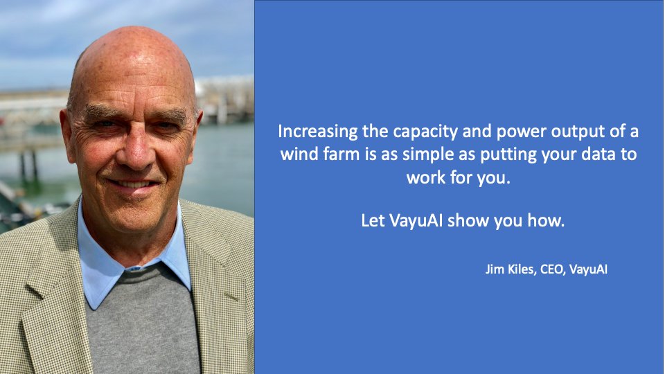 Join <a href="/VAYUai/">VayuAI</a>  and our CEO <a href="/jim_kiles/">Jim Kiles</a> at <a href="/leadvent/">Leadvent Group</a>'s Windpower Data and Digital Innovation Forum on Oct. 28-29 to learn how VayuAI can increase wind farm capacity, production and efficiency leveraging existing SCADA.  lnkd.in/dbCC5aFD #windenergy #renewablenergy