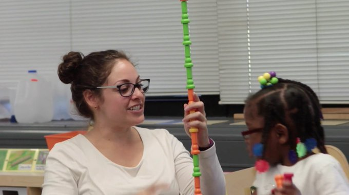 eriksonmath's tweet photo. How can teachers “mathematize” kids' natural interest but not take over their play? See here. 
Stacking Peg Towers: https://t.co/ikC52KXrQv https://t.co/RtE7VDPQma