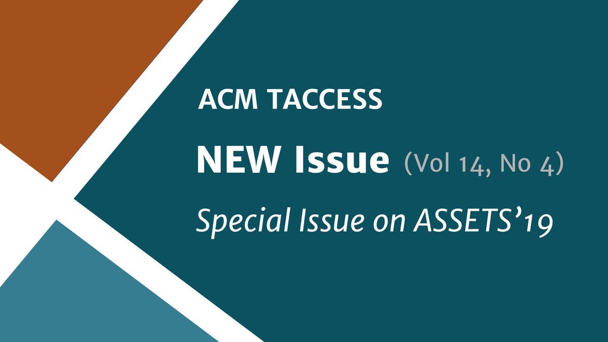 ACM Transactions on Accessible Computing (TACCESS) tweet media